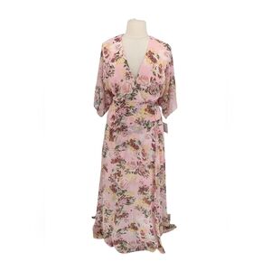 11682 Shein Curve Floral Maxi Dress Pink size 5XL bohemian wedding formal evenin